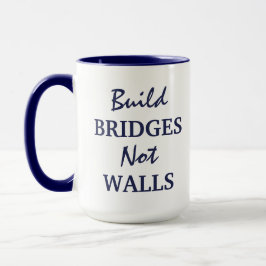 Caneca Mugs de nome personalizado "Criar pontes não pared