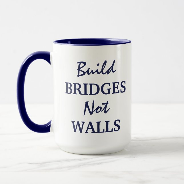 Caneca Mugs de nome personalizado "Criar pontes não pared (Esquerda)