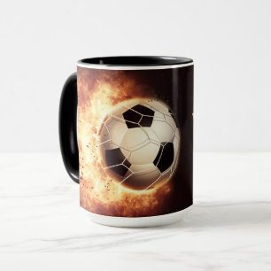 Caneca Mugs de objetivos de futebol de nome e texto perso