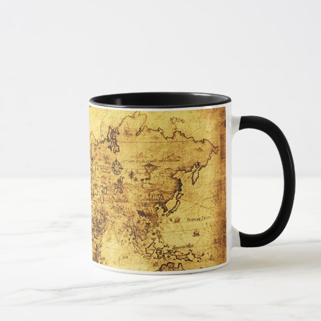 Caneca Mugs do Mapa do Mundo Antigo (Direita)