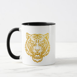 Caneca Mugs Golden Tiger Head – Fierce Strength Minimal D