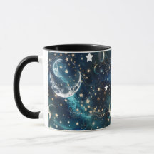 Mugs – Icy Blue Celestial Moon Phase Luxury Coffee
