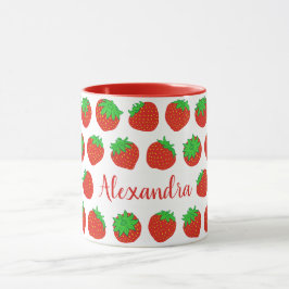 Caneca Mugs Red Strawberry Personalizados com Nome