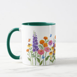 Caneca Mugue Flores Botânicas Florais Jardim Pinturesco