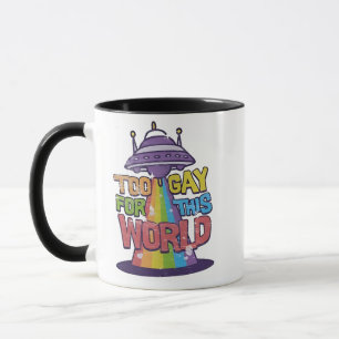 Caneca Muito Gay para este mundo Engraçado, UFO Alines