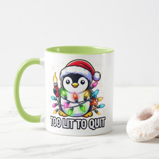 Caneca Muito Leve para Sair do Pinguim de Natal (Com Donut)