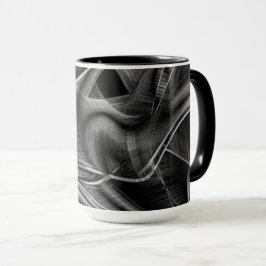 Caneca Muito torto com sulcos de cinza, fundo preto