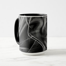 Caneca Muito torto com sulcos de cinza, fundo preto
