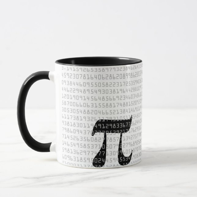 Caneca Muitos Dígitos de Constante Matemática Pi (Esquerda)