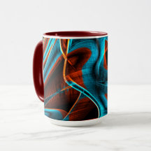 Muitos vermelhos retorcidos e azuis queimados com 