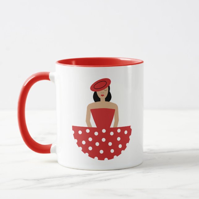 Caneca Mujer vestida con un traje de flamenco (Esquerda)