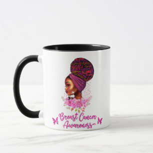 Caneca Mulher africana da Consciência do Cancer da Mama A