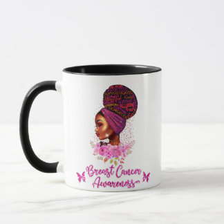 Caneca Mulher africana da Consciência do Cancer da Mama A