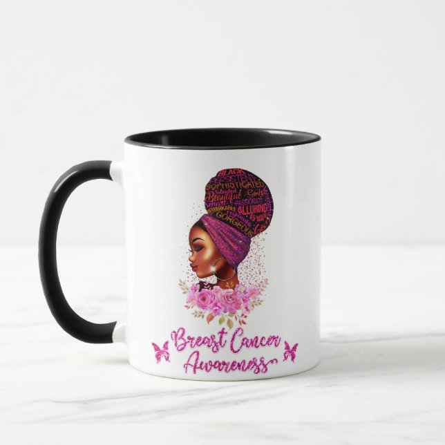 Caneca Mulher africana da Consciência do Cancer da Mama A (Esquerda)