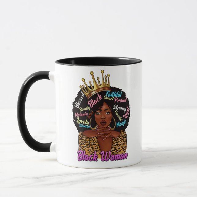 Caneca Mulher Afro Rainha Negra (Esquerda)