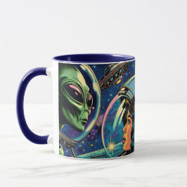 Caneca Mulher Astronauta Encontra Alienígena Extraterrest