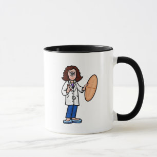 Caneca Mulher Brunette Doutor com Mug de Pílula Gigante