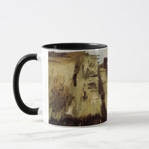 Caneca Mulher Camponesa Cavando em Frente à Sua Cabana V