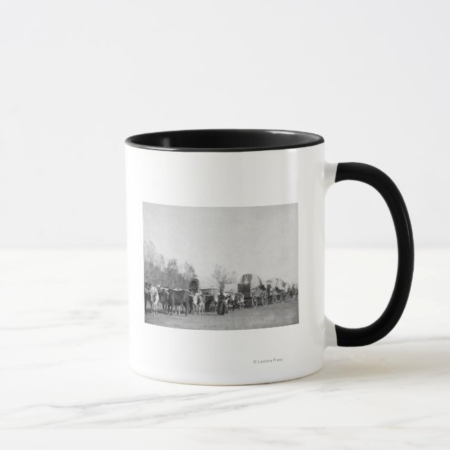 Caneca Mulher com Comboio Ox segura fotografia chicote (Direita)