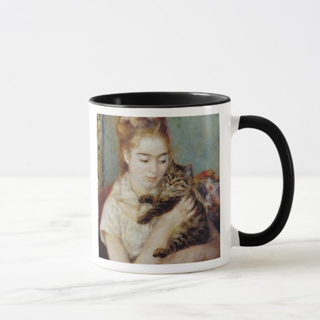 Caneca Mulher com um gato por Pierre-Auguste Renoir (Direita)