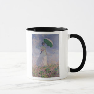 Caneca Mulher de Claude Monet   com um parasol girado