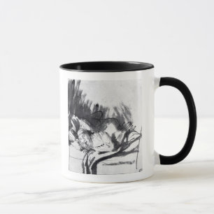 Caneca Mulher doente em uma cama, talvez Saskia