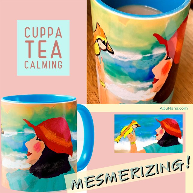 Caneca Mulher e aves Trending Nature Café Mug (Criador carregado)