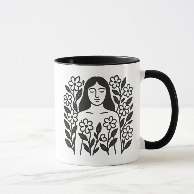 Caneca Mulher e Flores (Direita)