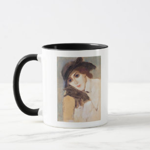 Caneca Mulher em luvas pretas