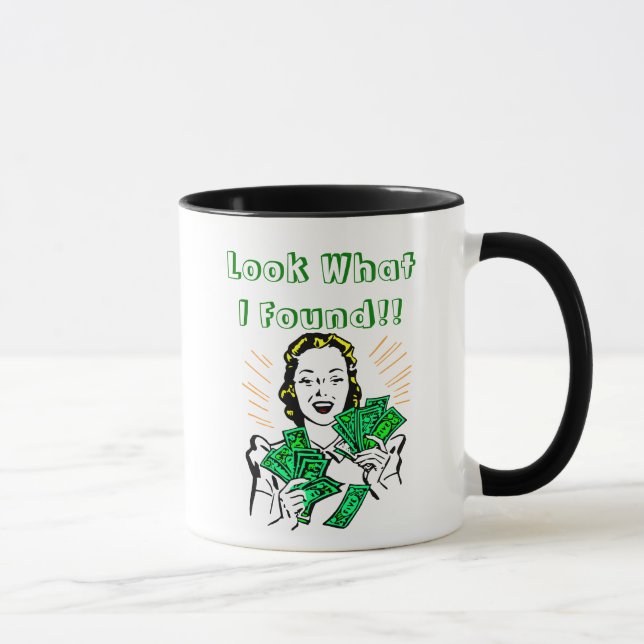 Caneca Mulher Encontrando Dinheiro (Direita)