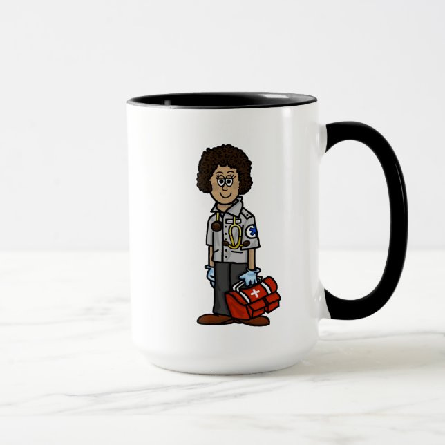 Caneca Mulher Escura EMS Nome Personalizado Mug (Direita)