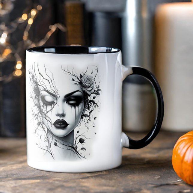 Caneca Mulher Gótica Bonita (Criador carregado)
