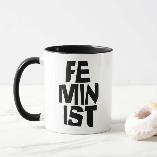 Caneca Mulher igual imitaçãoa da menina fêmea feminista (Com Donut)