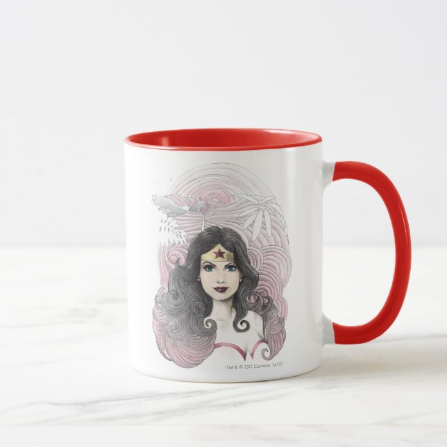 Caneca Mulher Maravilha Águia e Árvores (Direita)