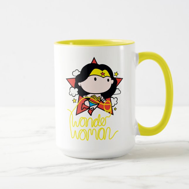 Caneca Mulher Maravilha Chibi Voando com Laço (Direita)