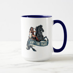 Caneca Mulher Maravilha na Arte Cômica dos Cavalos