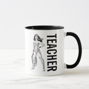 Caneca Mulher Maravilha Preta e Branco