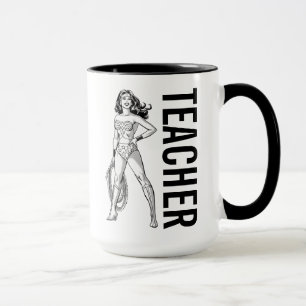 Caneca Mulher Maravilha Preta e Branco
