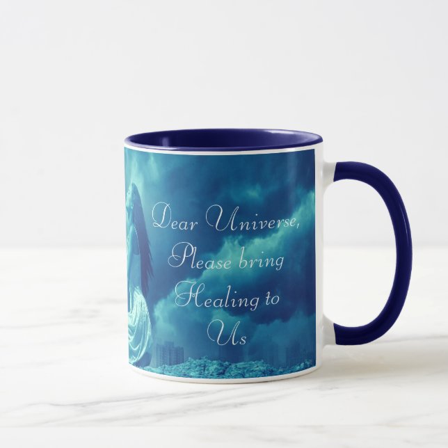 Caneca Mulher mítica enviando orações ao Universo (Direita)
