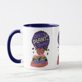 Caneca Mulher Negra Dama de Planta Louca, Plantas de Abra
