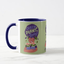 Caneca Mulher Negra Dama de Planta Louca, Plantas de Abra