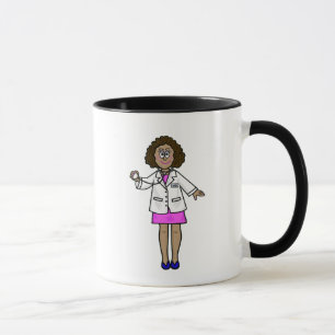 Caneca Mulher Negra Médica Segurando Mug De Estetoscópio