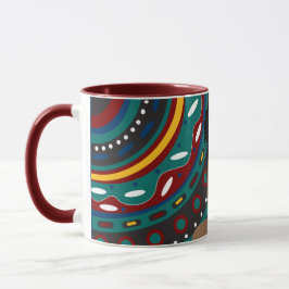 Caneca Mulher Negra, Padrão inspirado tribal Monograma Az