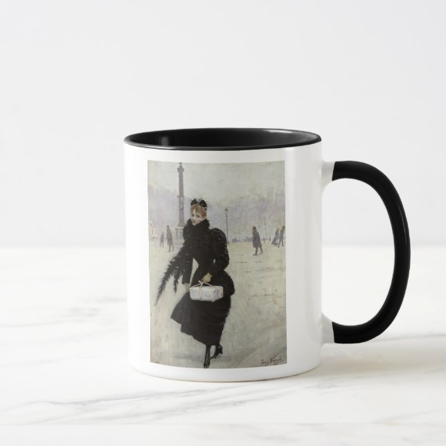 Caneca Mulher parisiense no lugar de la Concorde (Direita)