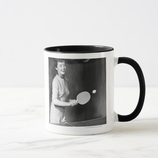 Caneca Mulher que joga o ténis de mesa (Direita)
