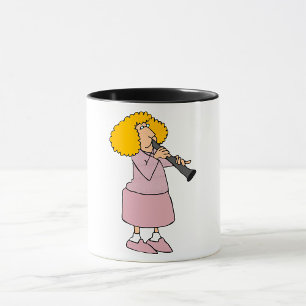 Caneca Mulher Tocando Clarinete