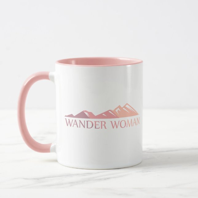 Caneca Mulher vadia caminhando acampamento (Esquerda)
