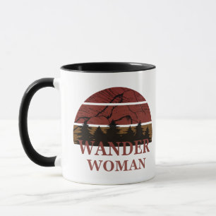 Caneca mulher vintage vagando por mulheres