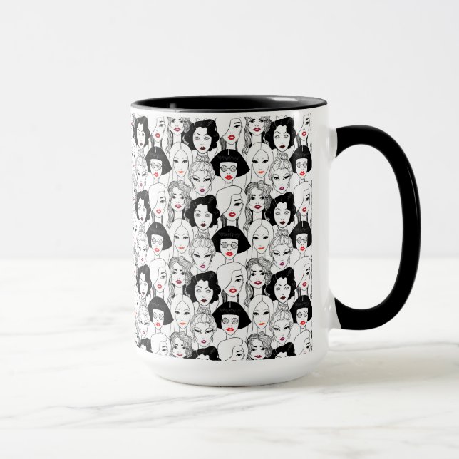 Caneca Mulheres com teste padrão do batom (Direita)