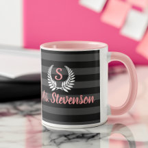 Mulheres do Monograma Rosa Preto Personalizadas